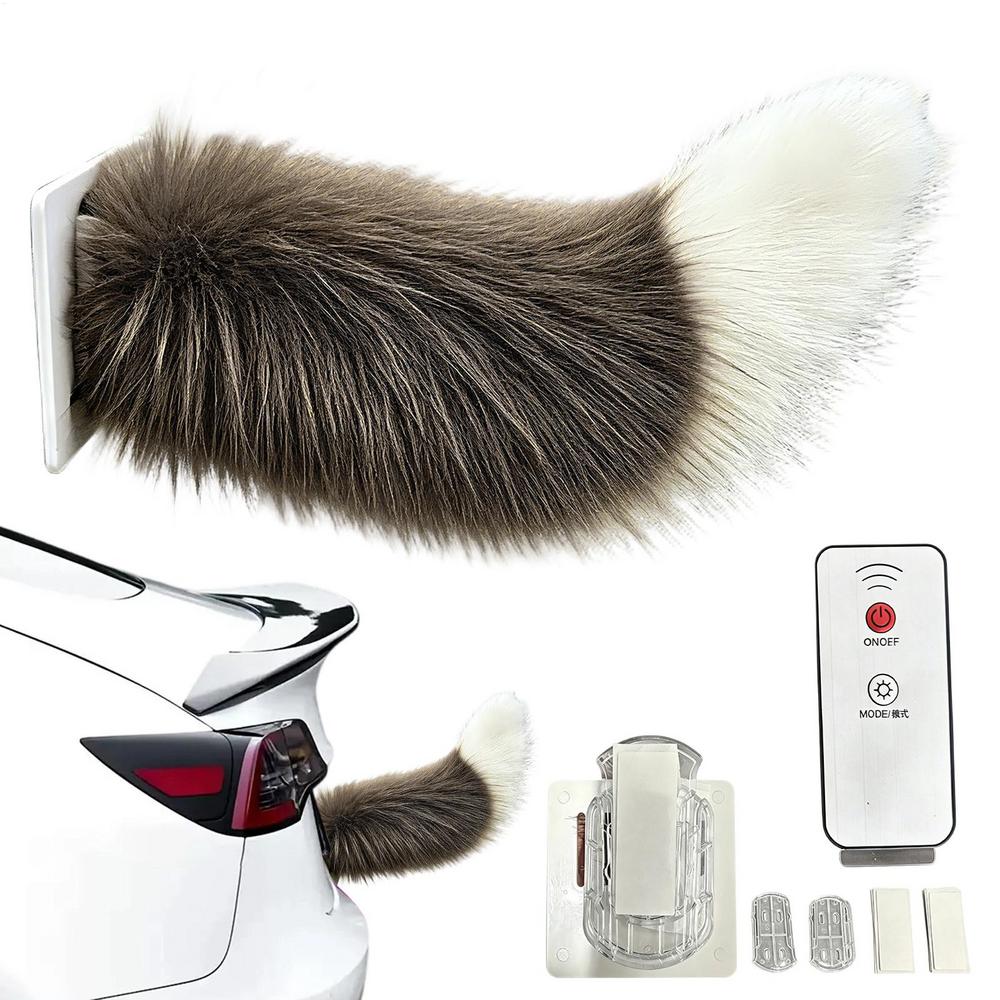 Moving Tail Cute Remote Control Rechargeable Decor Car Exterior Ornaments for RV Travel Rear Trucks Motorcycle Home Vehicles