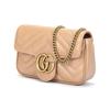 Gucci Quilted Metal Logo Chain Shoulder Strap Clasp Closure Leather Shoulder Bag Women Shoulder Bag Beige 826158-AAET8-2754