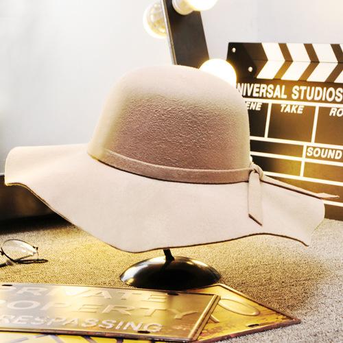 

Черная ретро шляпа с широкими полями, шерстяная шляпа, женская осенне-зимняя, трендовая, повседневная, универсальная, шляпа-котелок, женская One Size