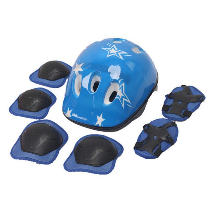 7 STÜCKE/6 stücke kinder skating schutz ausrüstung set 1 helm + 2 knie pads + 2 ellenbogen pads + 2 hand pad skating ausrüstung