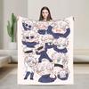 Warm Soft Blankets Camping Jujutsu Kaisen Gojo Satoru Chibi Character Bedding Throws  Flannel Bedspread For Couch Bed Bed Cover
