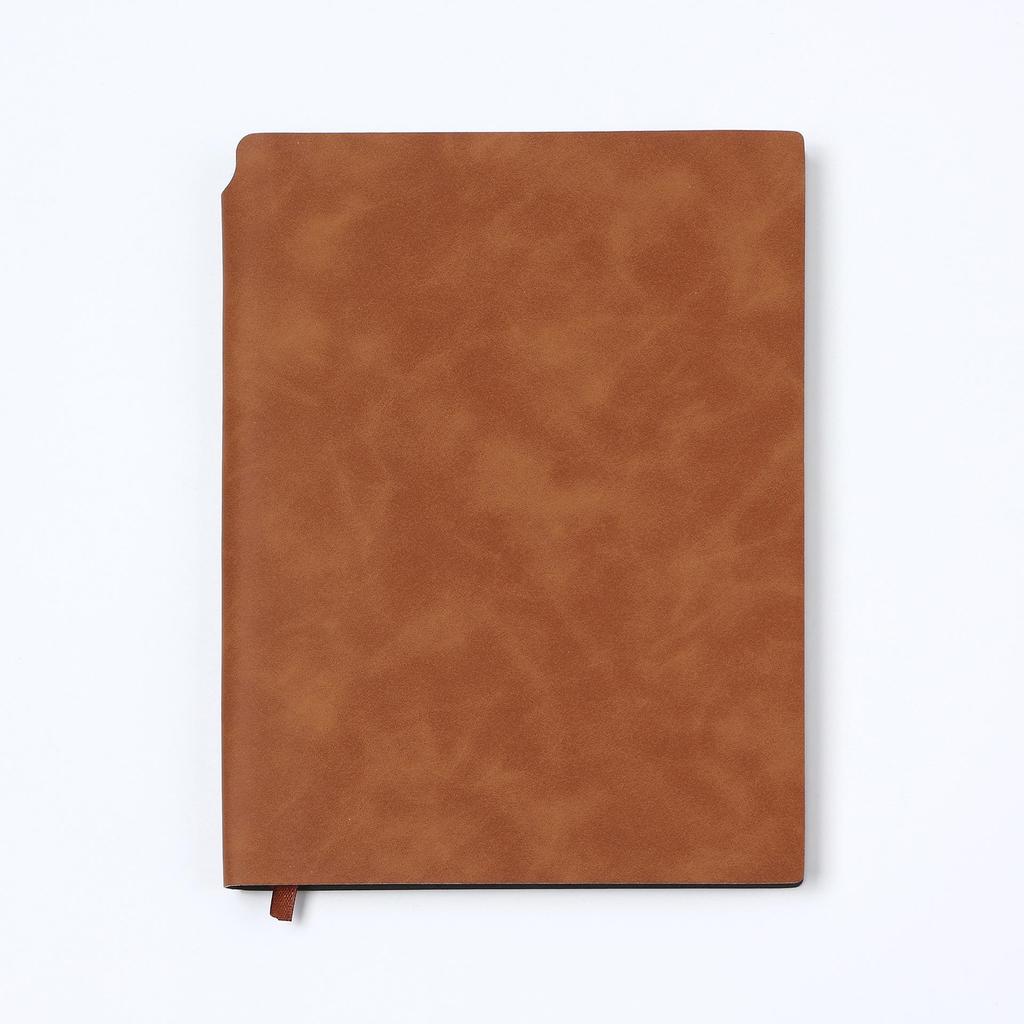 A5 Suede Sheepskin Notebook with Custom Gold & Silver Logo Hot Stamping for Business Meetings
