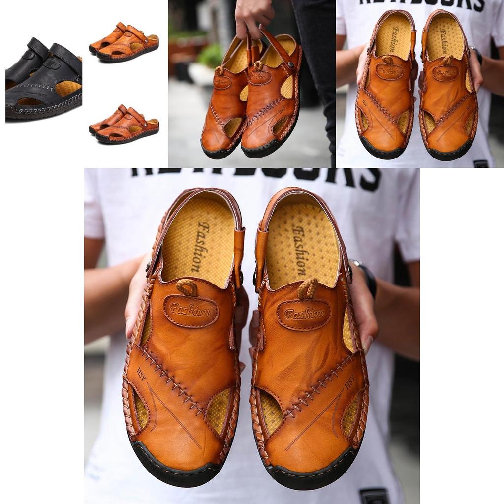 Men's Genuine Leather Sandals Soft Beach Shoes For Summer Comfort And Style