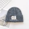 Letter Embroidered Woolen Hat for Men and Women in Fall and Winter Warm Ear Protecting Cap Versatile Face Showing Small Knitted Hat