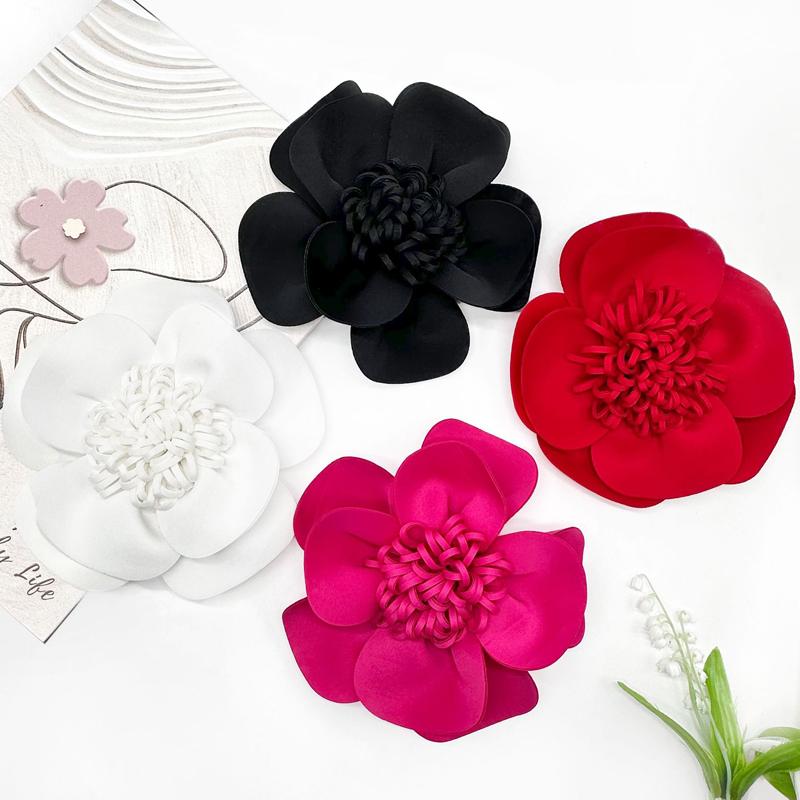 Large 3D Flower Brooch for Women Wedding Bridal Corsage Pin Flower Jewelry Dress Blazer Jacket Accessory Handmade Applique New