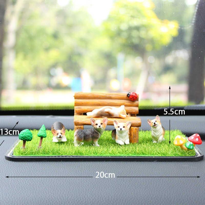 Car Central Control Ornaments, Car Decoration Sets, Resin Simulation Dog Car Supplies Gifts, Customizable Phone Number Plates