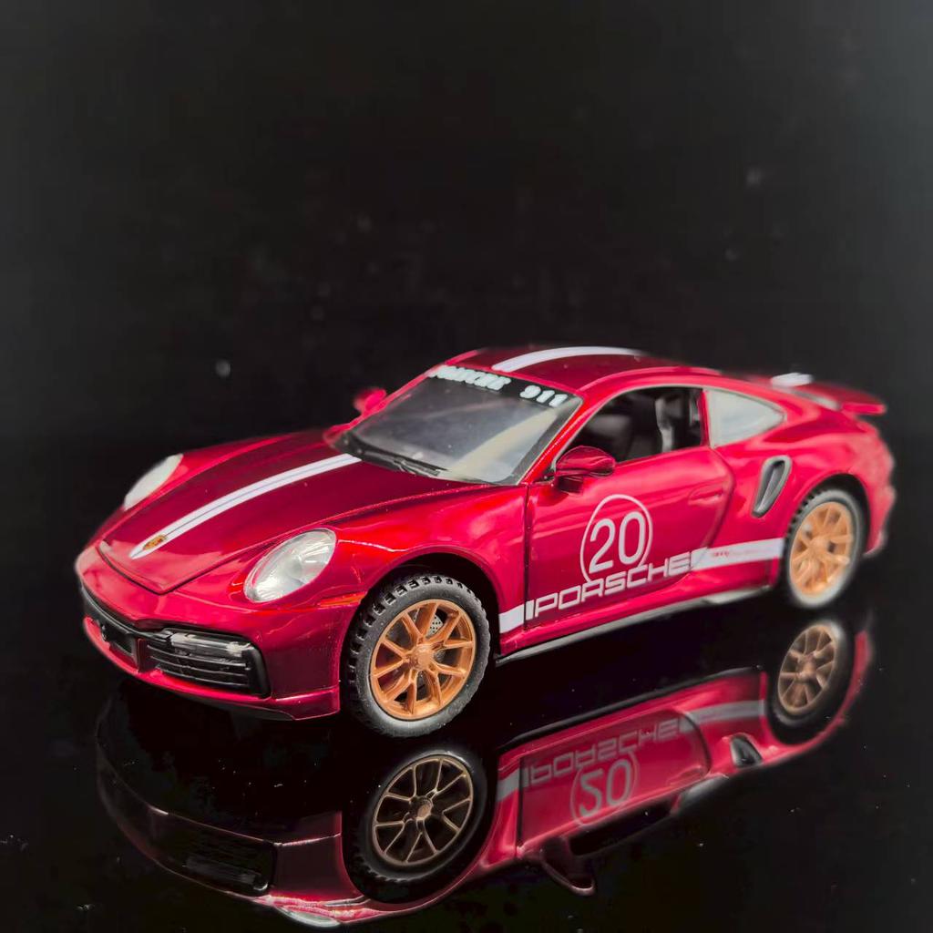 1:32 Porsche 911 GT3 RS Lamborghinis Sian Pagani Huayra Dodge Challenger SRT Apollo Sound and Light Children Toy Gift