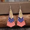Retro Inspired Lightweight Earrings with Unique Multi Layer Print and Flag Sequins Portable for Festive Occasions