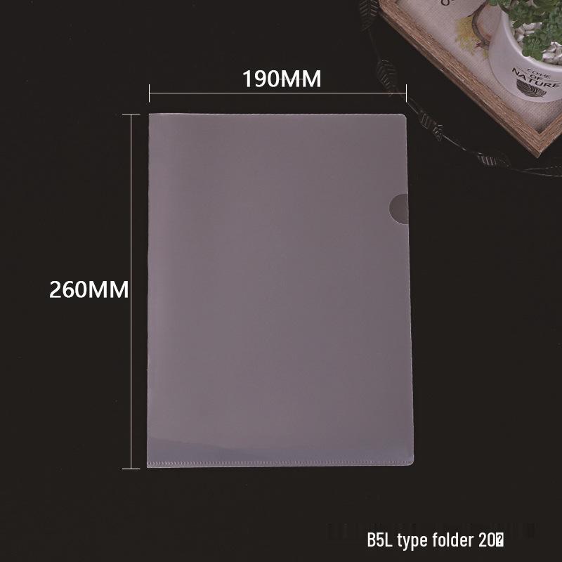 Transparent Waterproof A4 L-Shaped Document Folder with Single Clip