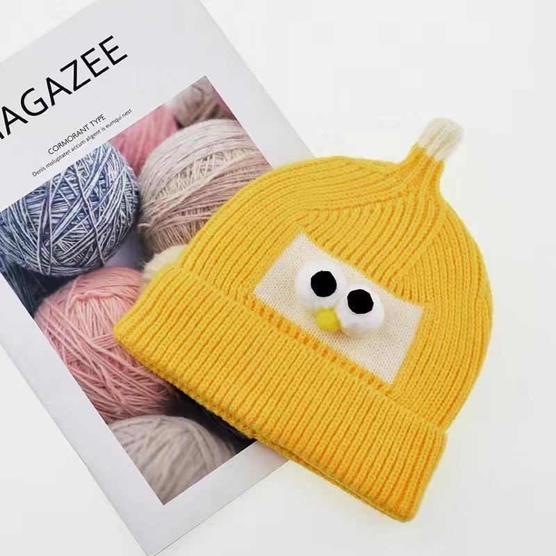 Winter Neuer Kinder Strickmütze Niedliche Cartoon Vogel Wollmütze Jungen und Mädchen Outdoor Warme Schnullermütze