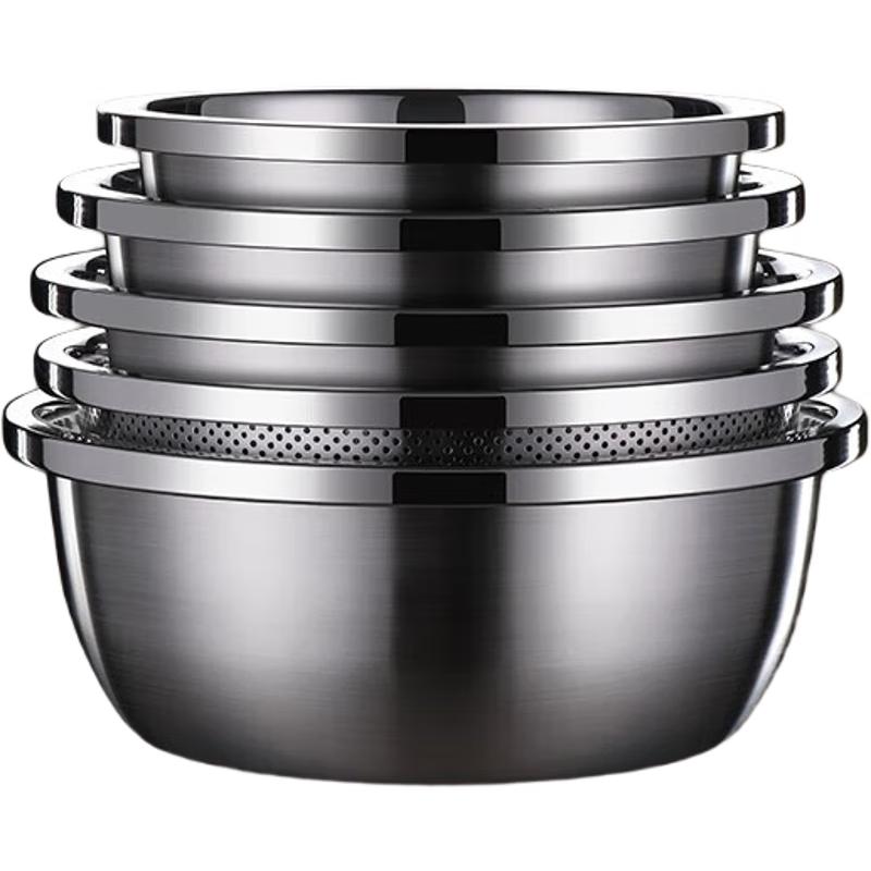 San Si Gang 304 Stainless Steel 5-Piece Food Prep Bowl Set