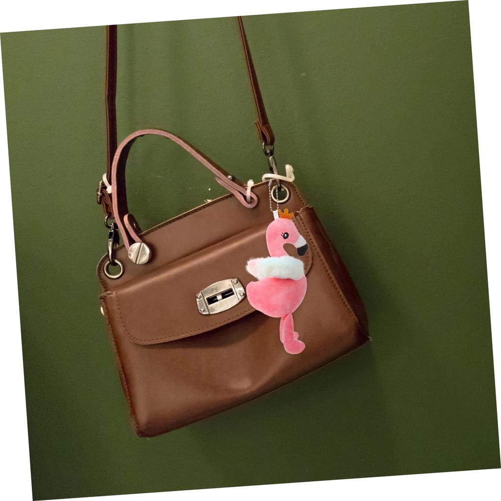 [EXCEART] 3-Piece Flamingo Pendant Plush Animal Keychain for Hawaii Party Decorations, Plush Key Fob