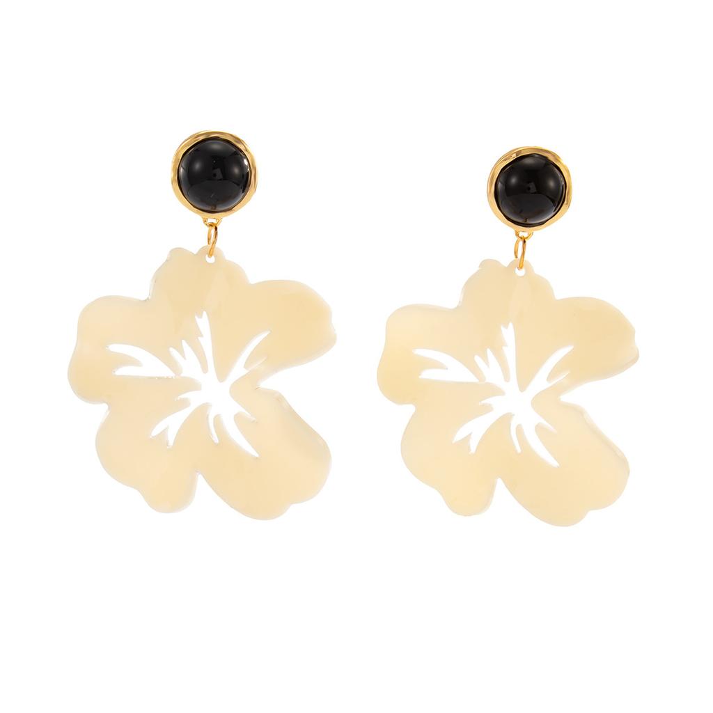 Exaggerated Acrylic Large Flower Resin Pendant Earrings for Women Fashion Jewelry Minimalist Accessories Ear Charm Jewelry