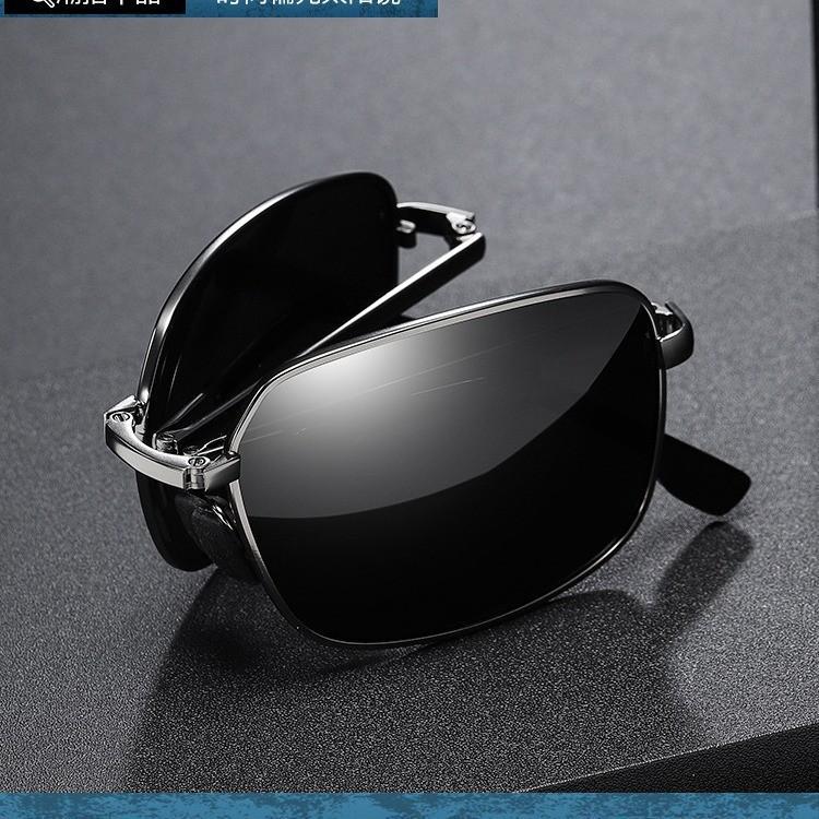 Foldable Polarized Sunglasses for Men Women - Retro Square Lightweight Design One Size