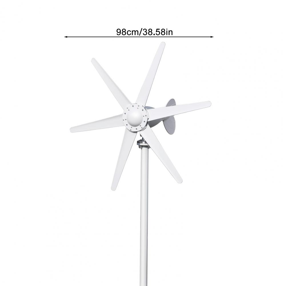 800W 12V/24V Home Wind Turbines Generator, 6-Blade Fan Wind Turbine, Electromagnetic Electricity Wind Power Generator
