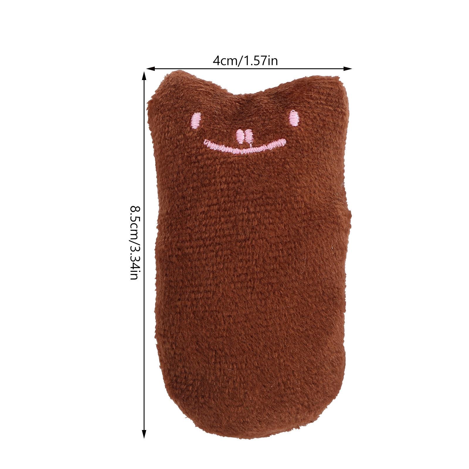 

2Pcs Catnip Chewing Interactive Cartoon Stuffed Crinkle Paper Cat Catnip Teething Chew Indoor Entertainment Kitten коричневый