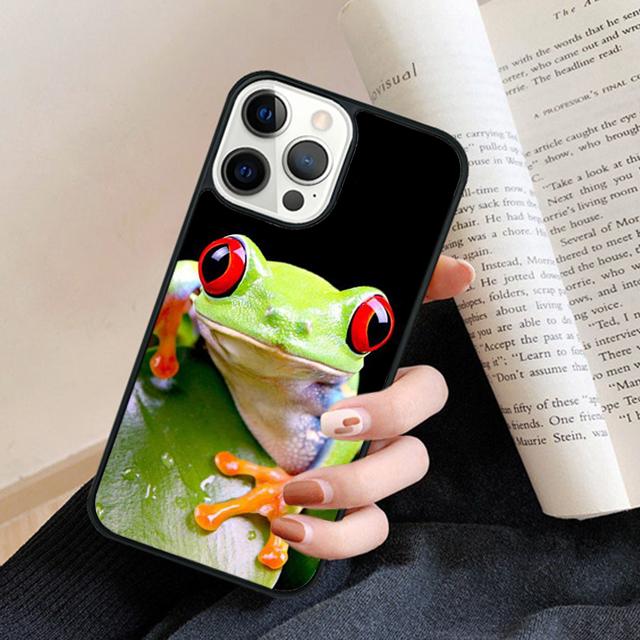 Blue Frog Tropical Rain Forest Phone Case Back Cover for iPhone 17 Air 16 15 14 13 11 12 Pro Max Plus Fundas