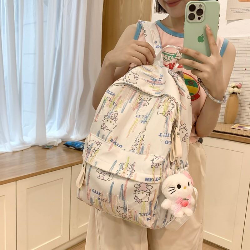 Adorable Cartoon Backpack For Students Trendy Fashionable Nylon School Bag