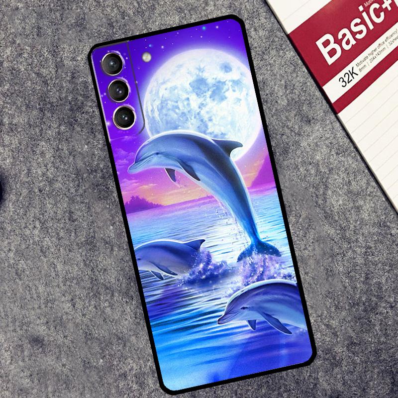 Ocean Dolphin Case For Samsung Galaxy S24 S23 S22 S21 Ultra Plus Note 10 Note 20 S8 S9 S10 S20 FE Cover
