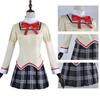 Puella Magi Madoka Magica School Uniform Cosplay Costume Full Set with Wig for Halloween Party