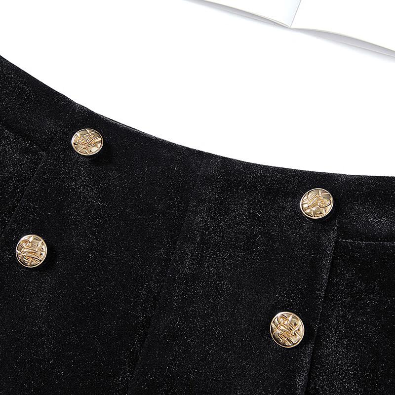 Women's Retro High-Waist A-Line Wide-Leg Shorts with Metal Buttons