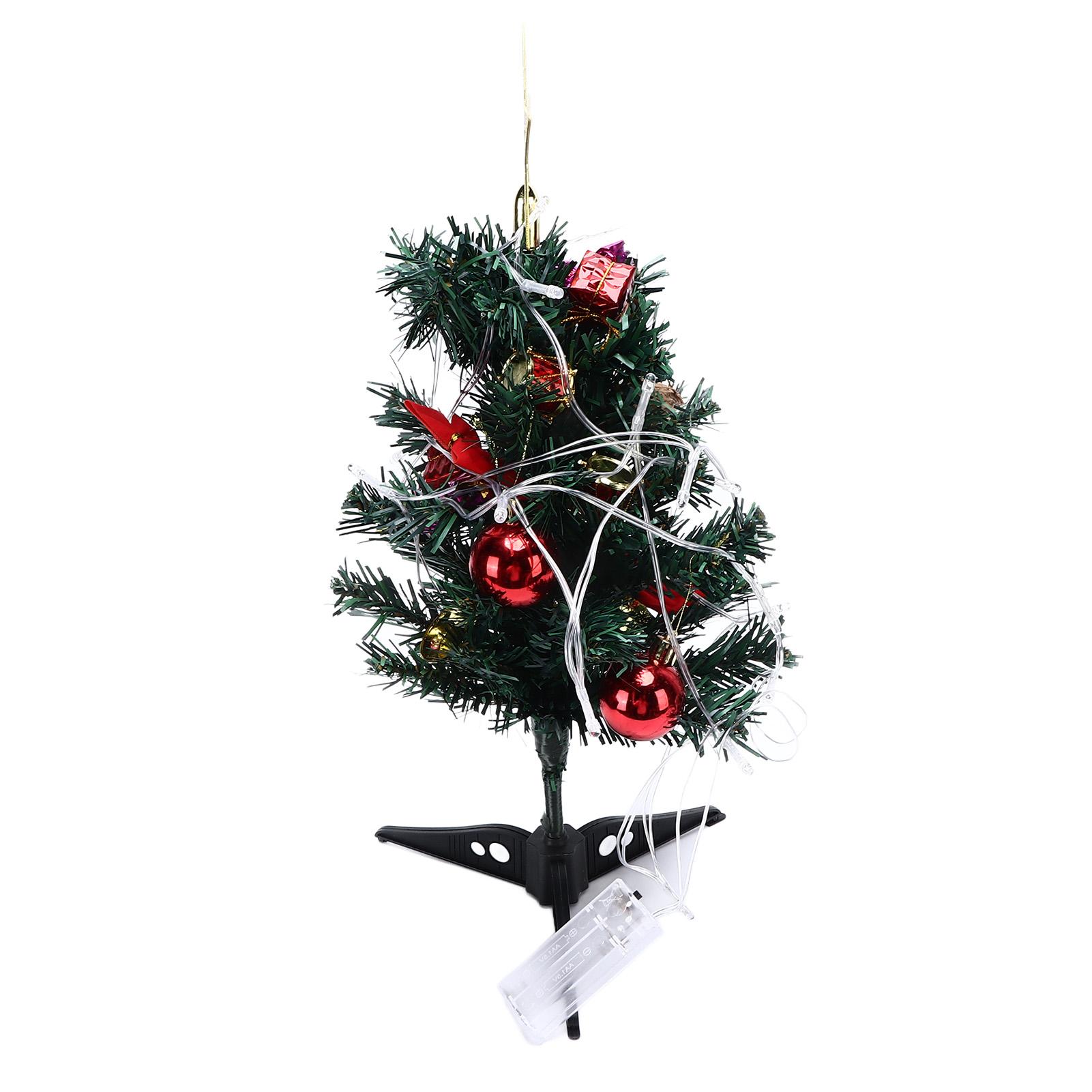 

19.6inch Tabletop Mini Christmas Tree Set with Multi Color LED Lights and Hanging Ornaments for DIY Christmas Decoration