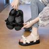 Fashion 025 Sandals Black Shoes for Women Summer Heels All-Match Med Clogs Wedge New Beige Girls Medium Platform Comfort Fashion Outsid