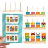 Non-Toxic Wooden Children'S Animal Changing Clothes Column Pattern Matching Color Recognition Fine Motor Training Game Educational Toys