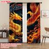 2pcs   plane printing Print Curtains dragon and phoenix Versatile 100% Polyester (without rod) Art Deco Festive Perfect for
