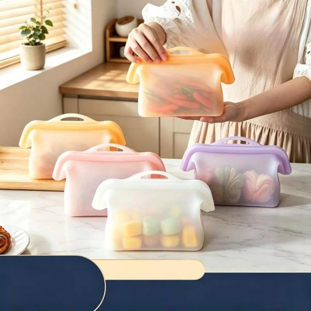 Leak Proof Fresh Keeping Pouch Self-Standing Reusable Freezer Bag Refrigeration