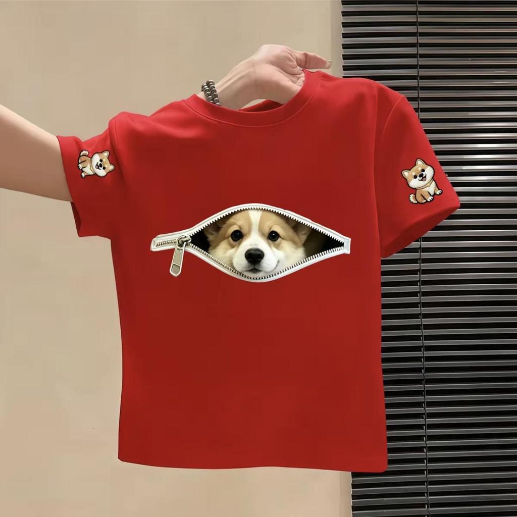 Chic Cartoon Print Cotton Summer T-Shirt for Toddlers & Boys