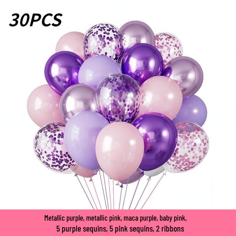 30-Piece 12-Inch Balloon Set for Birthday, Wedding, and Party Decorations