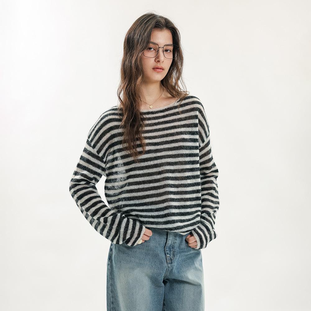 WEDNESDAY DELIGHT Wd_Minimal Round Neck Knit Top_2Color