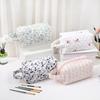 Floral Print Quilted Makeup Bag Large Capacity Cute Toiletry Pouch for Travel Ins Fashion Cosmetic Organizer for Women Girls