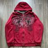 Vintage Frühling und Herbst Ästhetik 3D Gedruckter Gothic Mode Reißverschluss Hoodie Hip Hop Sportbekleidung Lässiger Pullover