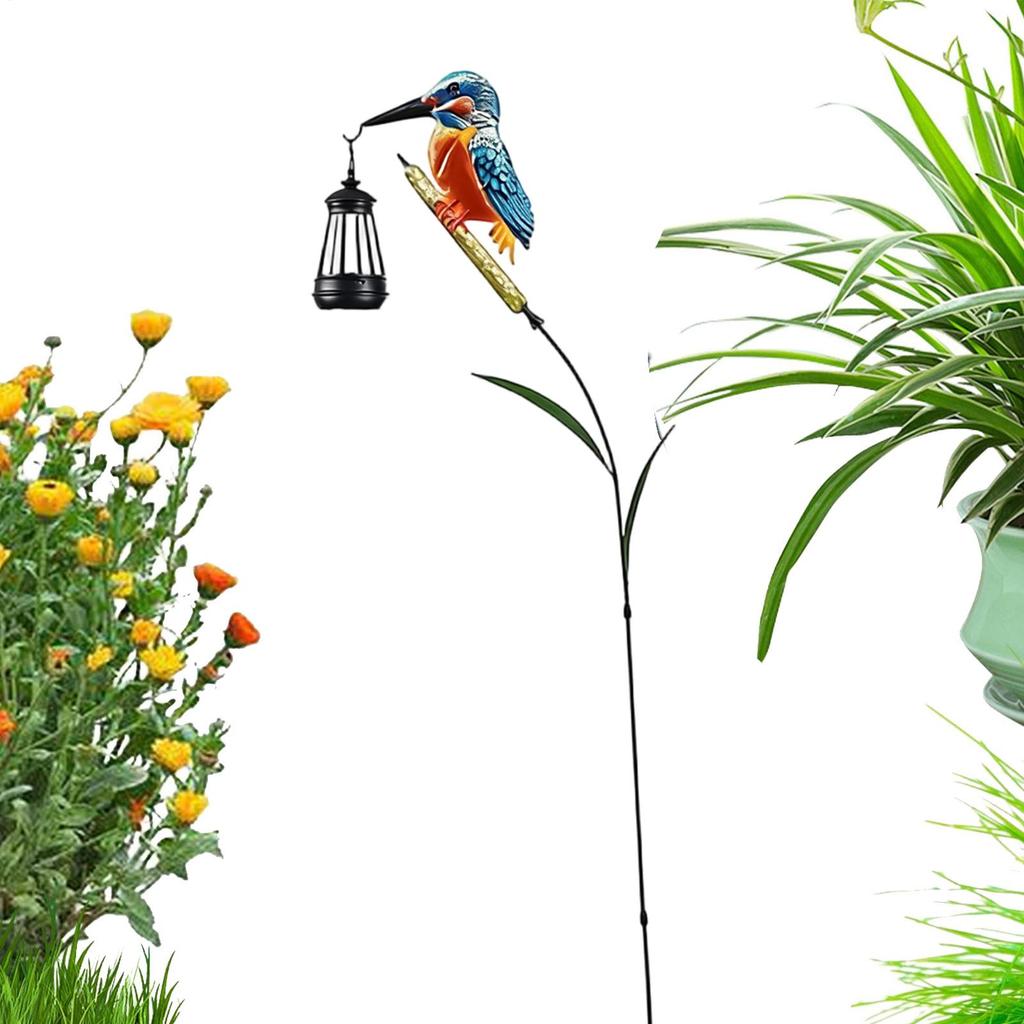 Solar Outdoor Kingfisher Light Garden Bird Decorative Ornament Solar Powered Kingfisher Light Pathway Waterproof Lantern