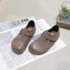 Loafers for Woman Cowhide Soft Soled Flat Soled Single Shoes Women's Cotton Shoes Black Casual Shoes Women's Winter Footwear