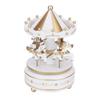 Merry GO Round Music Box Carousel Gift Christmas Wedding Birthday Gift Decor White