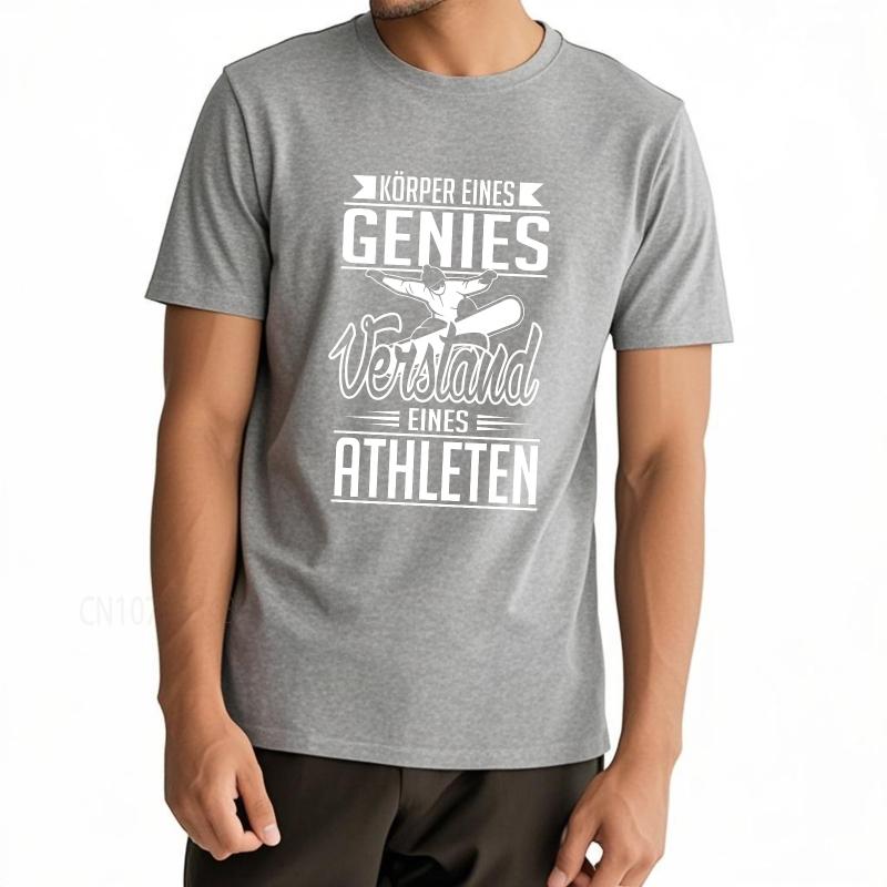 Graphic summer Teenagers t shirt Body of a genius mind of an athlete Short Sleeve Relaxed Fit O Neck tops cotton teeshirt