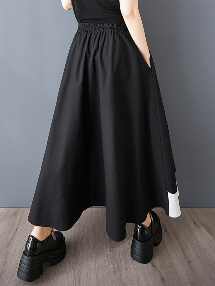 Xitao Patchwork Elastic Waist Female Skirt GYX1550