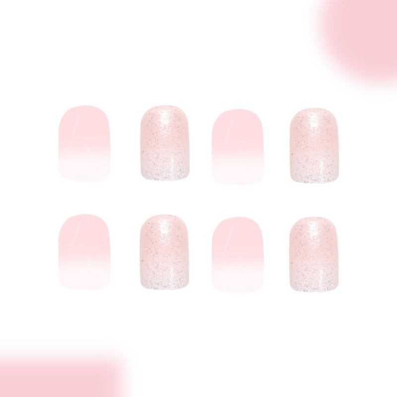 Aufdrücknagel Französische Spitze Nagel Quadratische Nagelspitzen Falschnagel Vollabdeckung Falschnagel mit Designs Künstlicher Acrylnagel