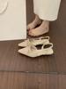 French Xiaoxiangfeng Gentle Evening Shoes Small Slope Heel Baotou Sandals Women's Summer Bow Pointed Back Empty Single Shoes Women's