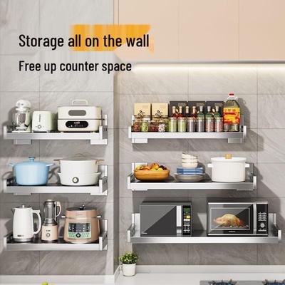 Wall-Mounted Stainless Steel Kitchen Storage Rack