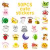 50 Vitality Cute Pet Encouraging Text Small Handle Stickers Cute Animal Inspirational Phrases Decorative Fun Stickers