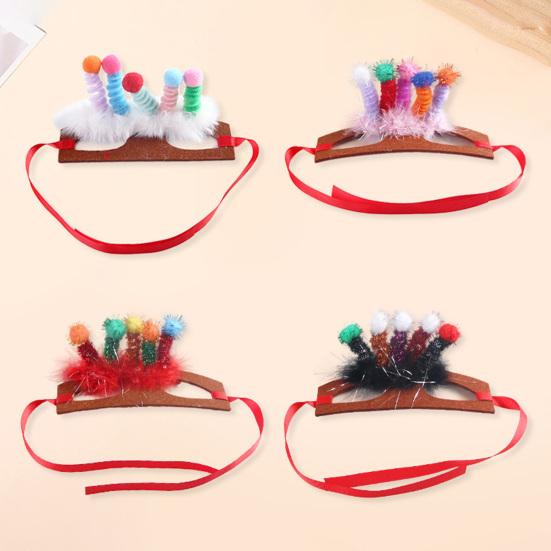 

Хелловінські аксесуари для волосся для домашніх тварин для собак котів пухнаста скручена пружинна пов язка на голову кошеня цуценя костюм для косплею на Хелловін Різдвяну вечірку фотореквізит S рожевий