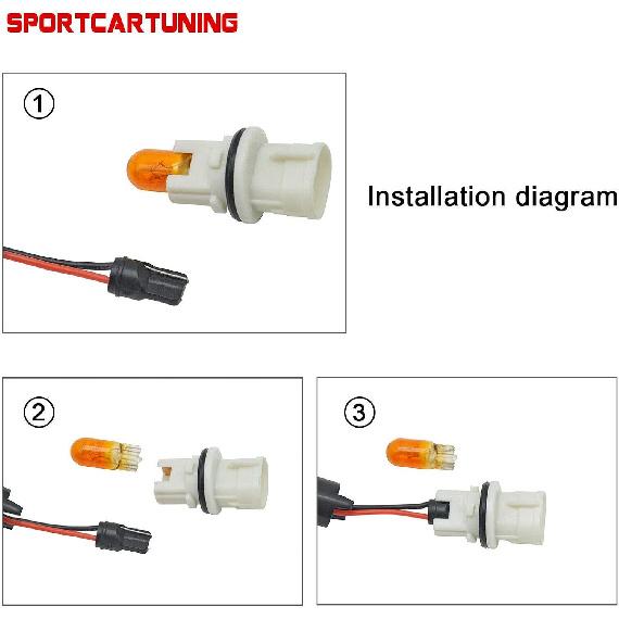 GTINTHEBOX Clear Lens Amber Led Fender Side Marker Light Turn Signal Lamp for Mini Cooper R50 R52 R53