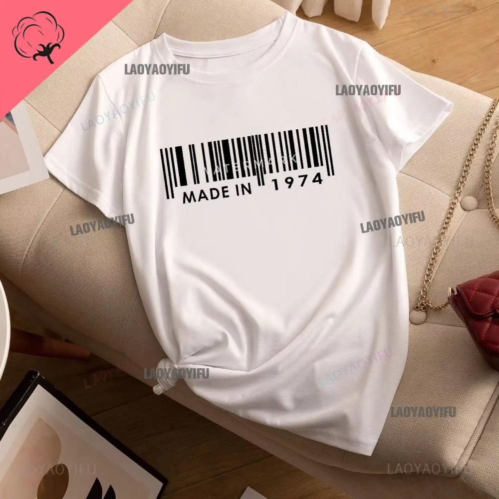 Vintage Funny Made in 1974 All Original Parts T Shirt Graphic Streetwear Short Sleeve Birthday Gifts Summer Cotton Tshirt Men