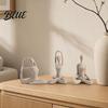 Contemporary Interior Accents 3Pcs Abstract Yoga Figure Sculpture Set Hollow Dancer with Glossy