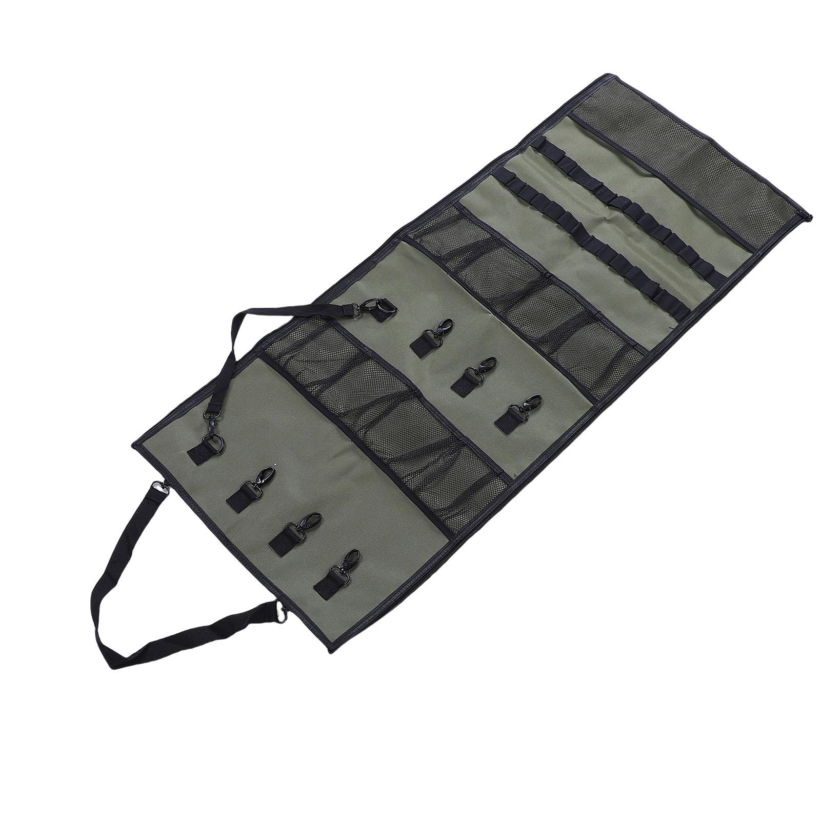 

Camping Hanging 600D Oxford Fabric Tent Shed Storage Bag, Hanging Hooks and Mesh s for Outdoor Picnic Green,