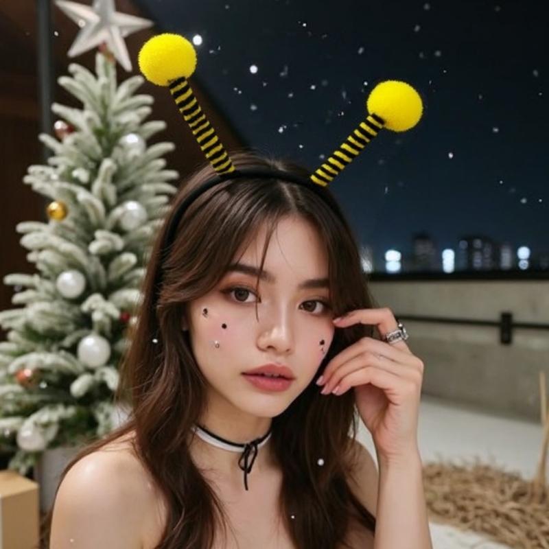 Bumble Bees Costume Kit for Kids Adult Bees Costume Antenna Headband Antenna Glasses for Halloween Cosplay Party Props